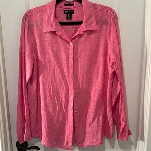 Jones New York 100% Linen pink button down